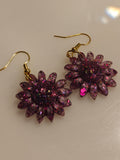 Purple Bloom Resin Flower Earrings