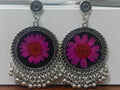 Pink Bloom Resin Flower Earrings – Handmade Floral