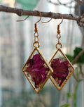 Rose Petal Resin Earrings – Handmade Floral