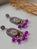 Purple Bloom Resin Flower Earrings