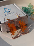 Citrus Bloom Resin Half Flower Earrings 🍊
