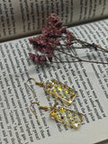 Gold Glitter Resin Earrings – Handmade Dangle Jewelry