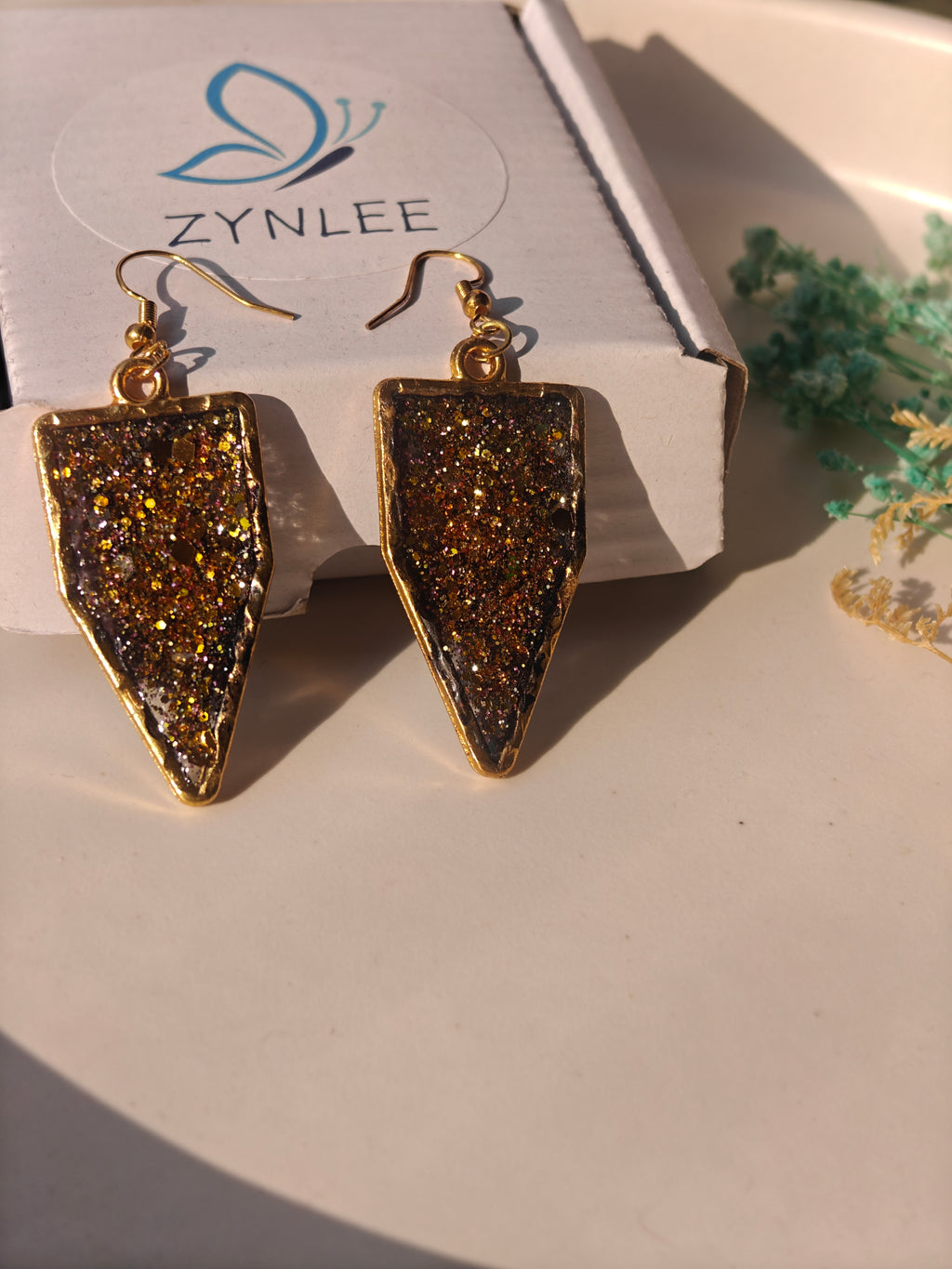 Glittery Resin Earrings