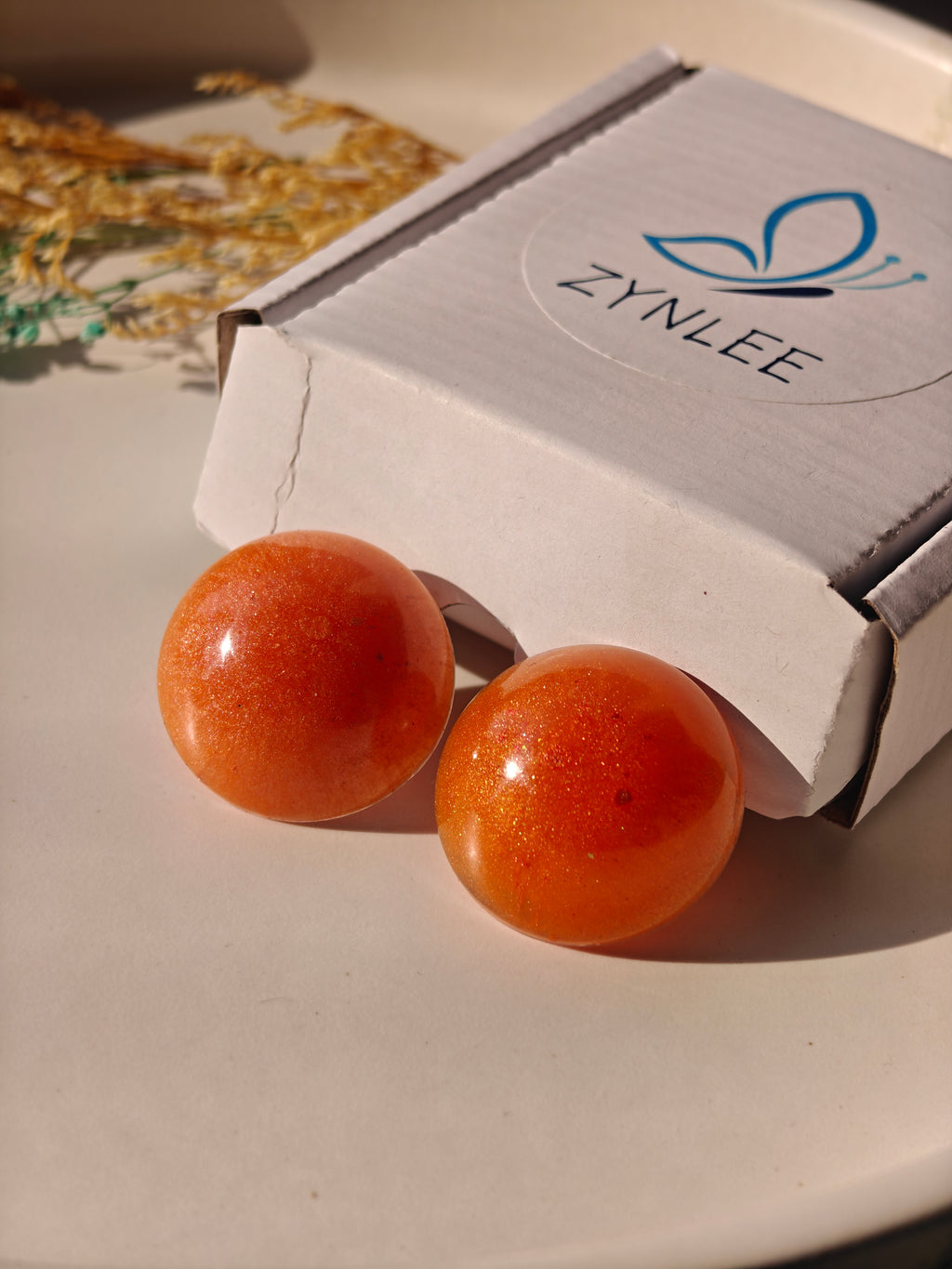 Orange Circle Resin Tops  🧡