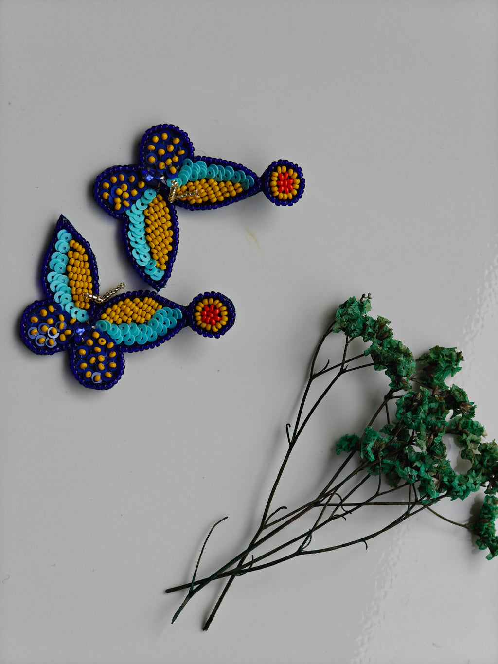 Handmade Beaded Butterfly Earrings