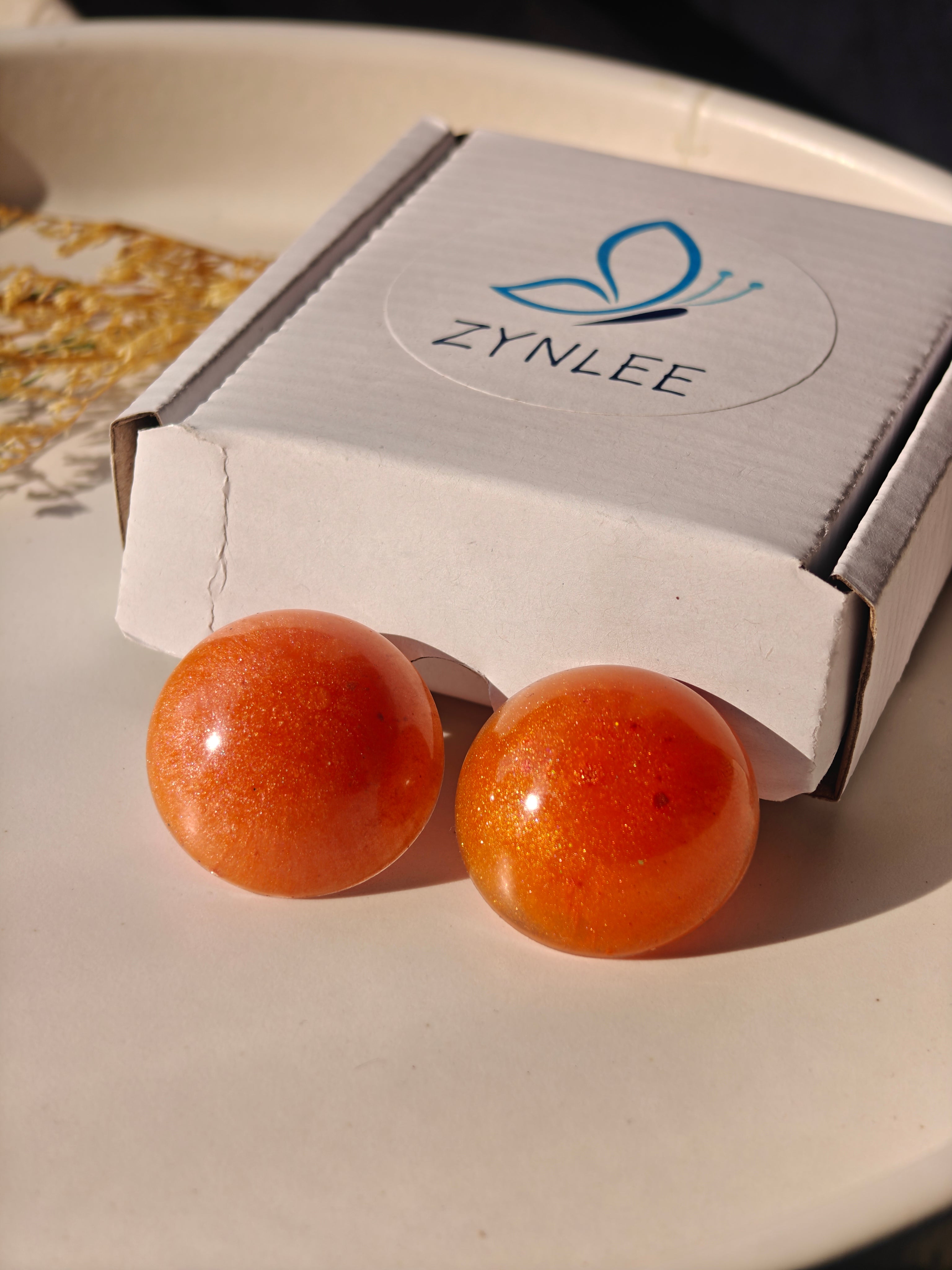 Orange Circle Resin Tops  🧡