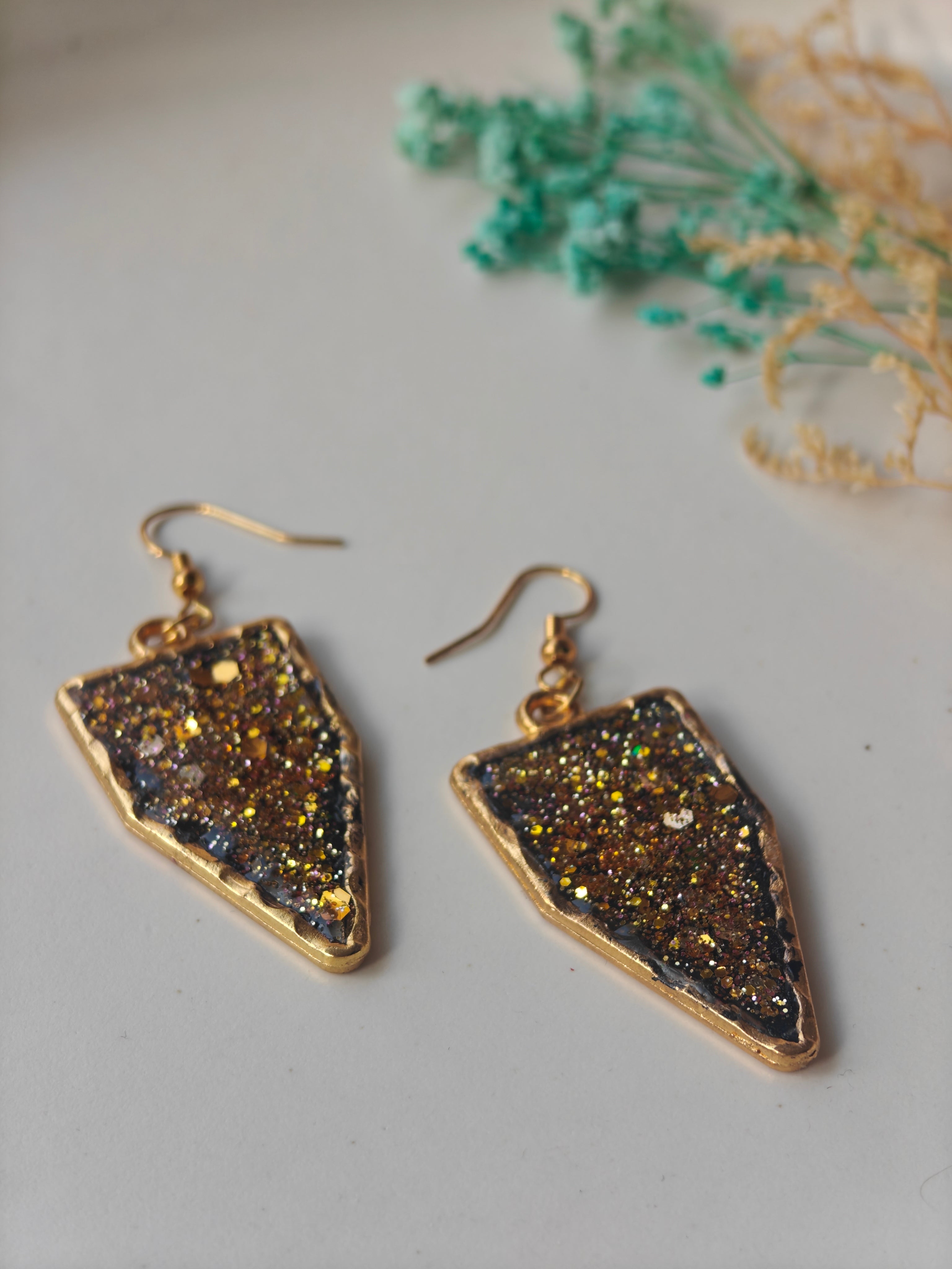 Glittery Resin Earrings