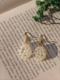 Handcrafted Pearl Resin Hoop Earrings