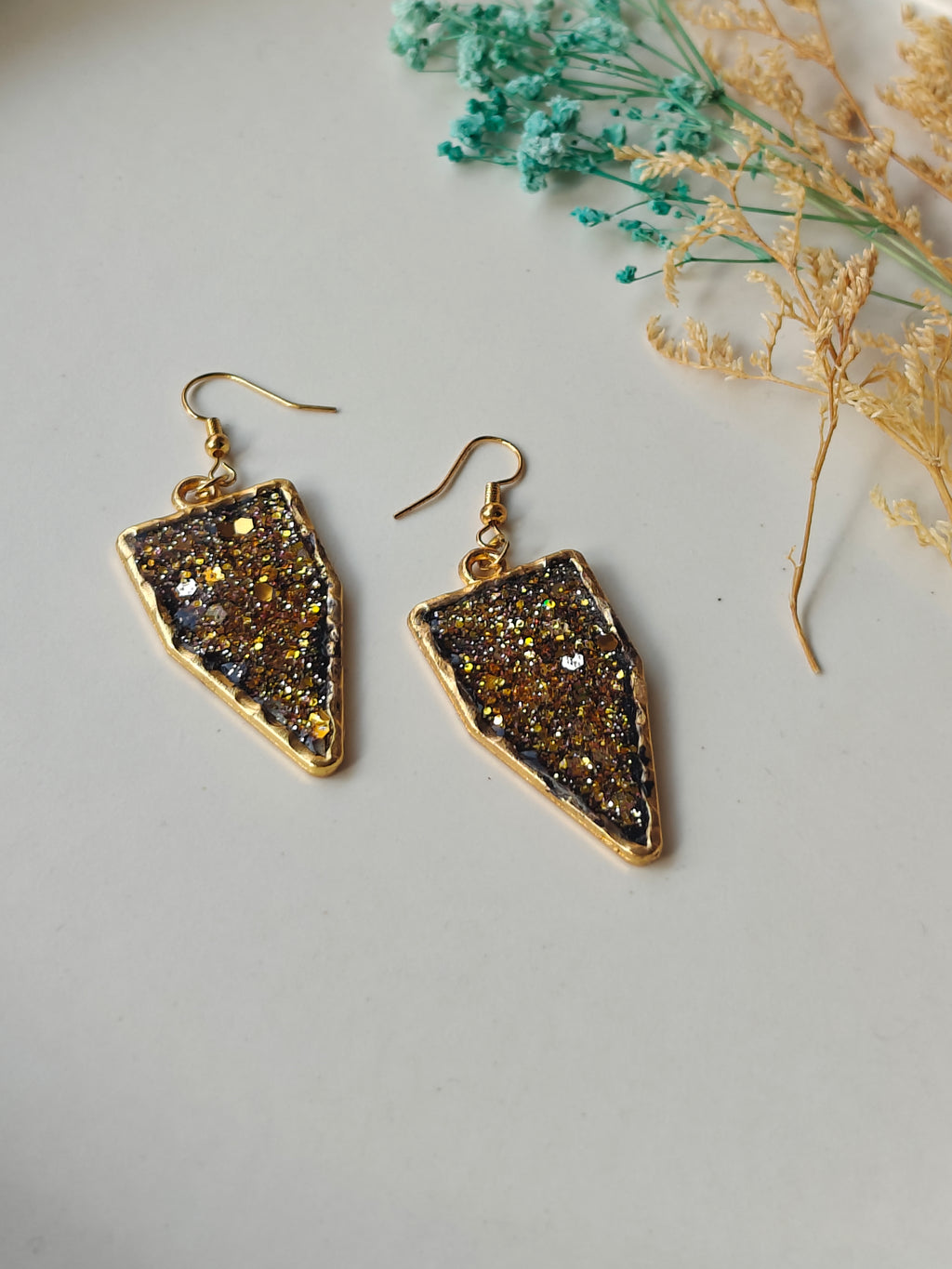 Glittery Resin Earrings