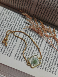 Real Flower Resin Bracelet in Gold | Blooming Grace