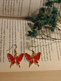 Red Resin Butterfly Earrings – Handmade