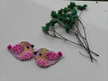 Handmade Pink Bird Resin Earrings