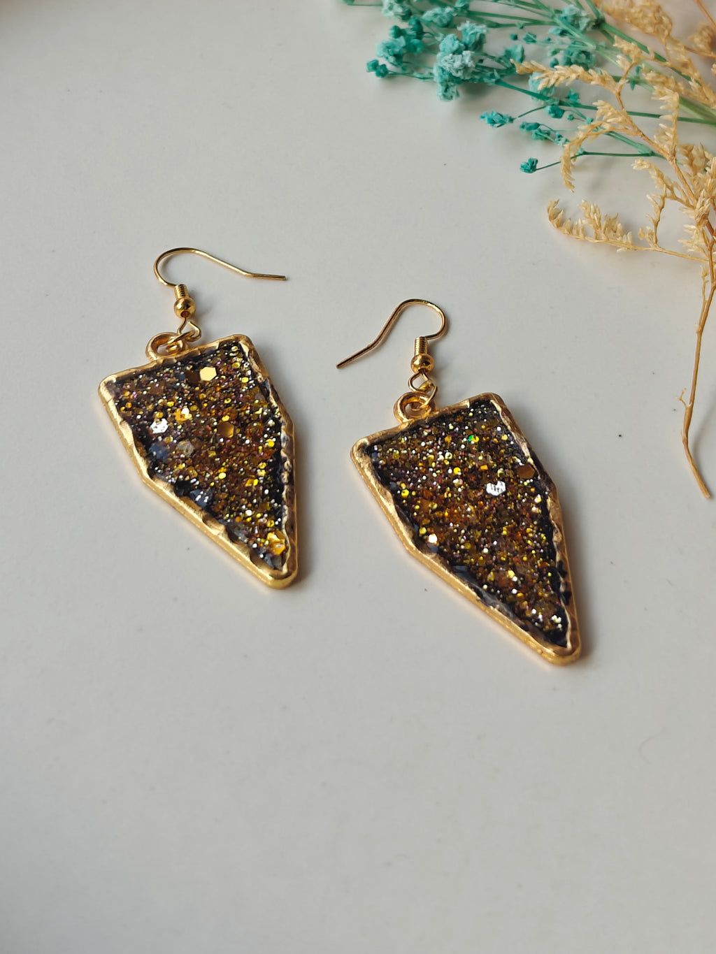 Glittery Resin Earrings