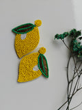 Handmade Lemon Beaded Earrings